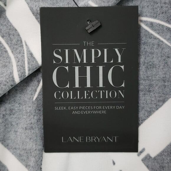 Lane Bryant black and white geometric floral pattern skirt 26/28 - Picture 3 of 4